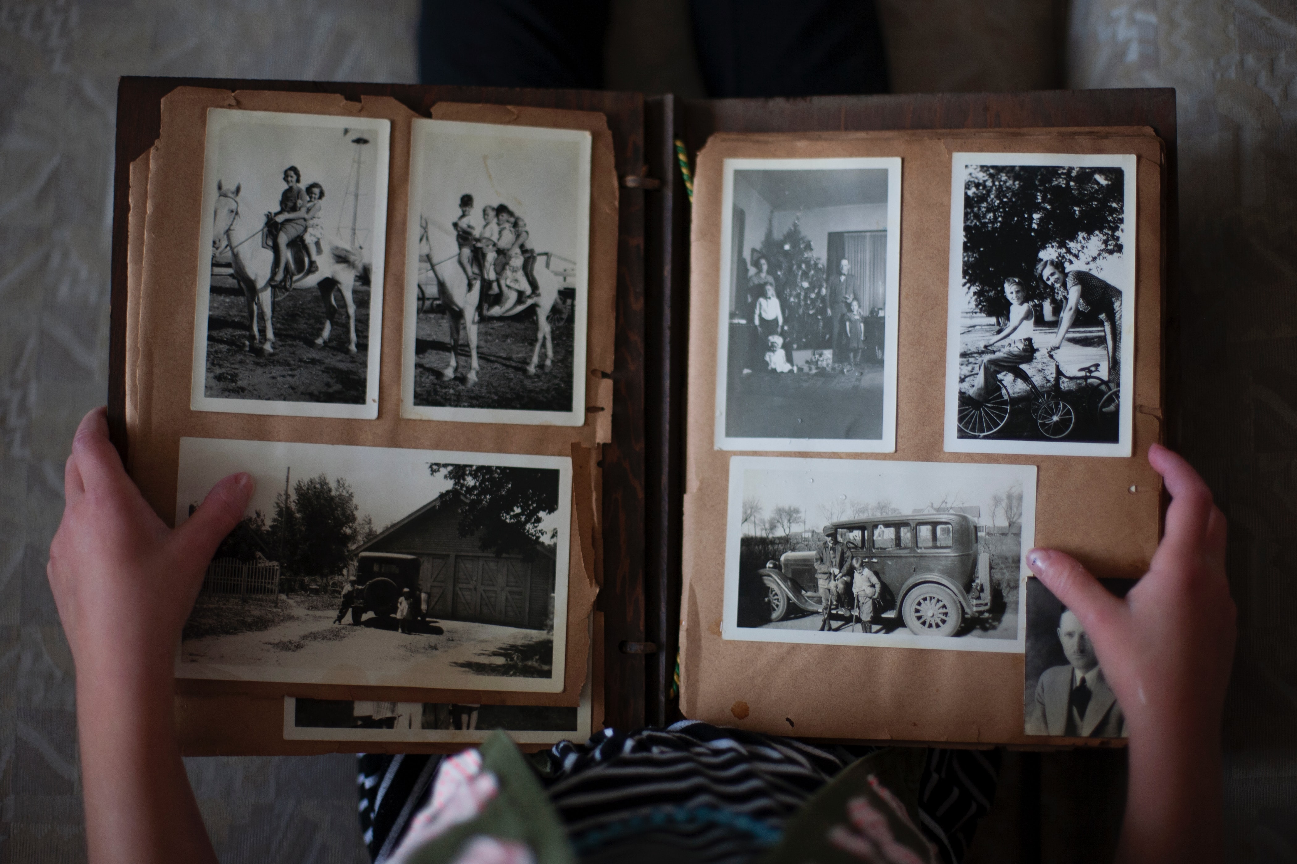 A photo book with old, personal photos