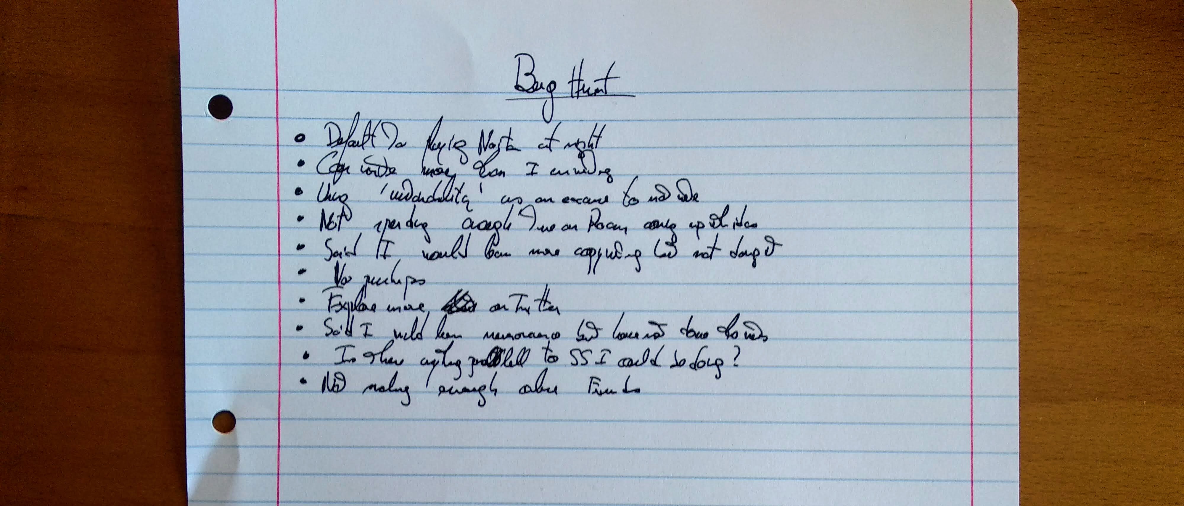 Ten examples of bugs I found in my own bug hunt